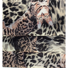 Leopardo animal impreso poliester tejido